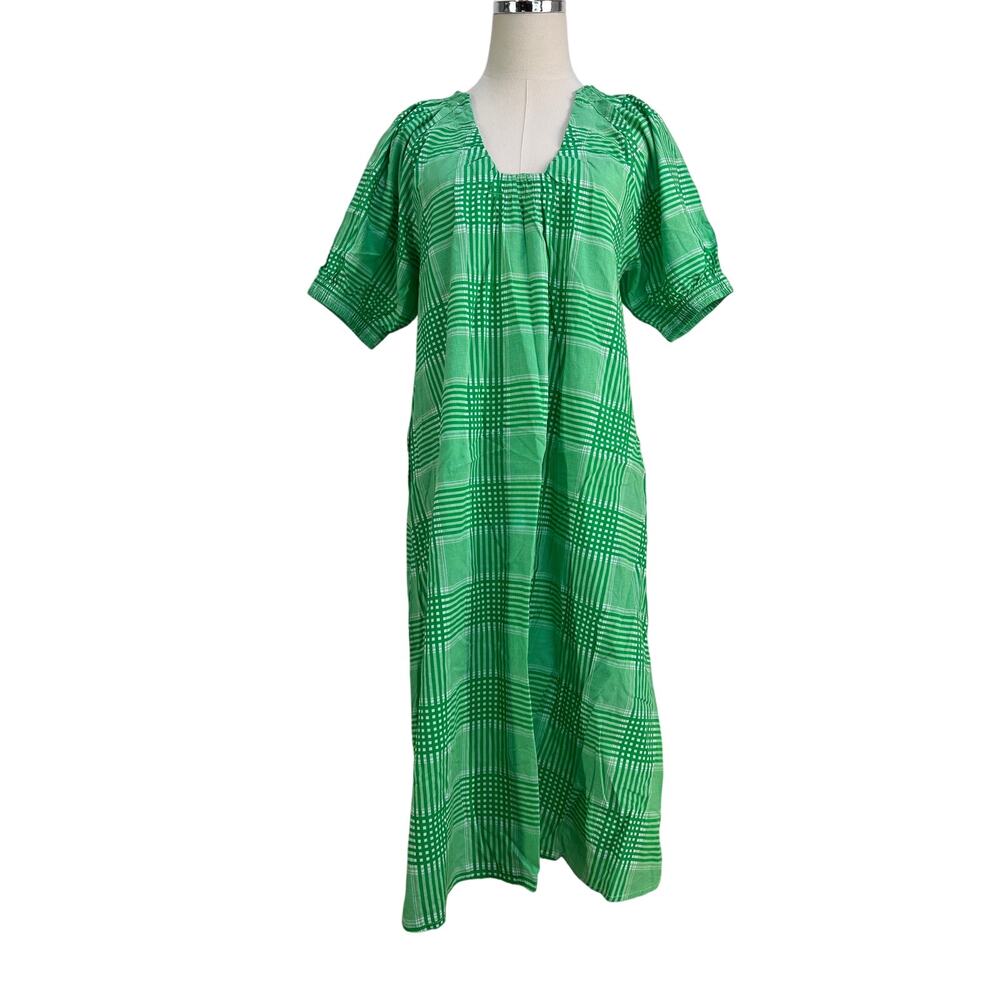 Never A Wallflower Marakesh Midi Dress Kelly Green Plaid